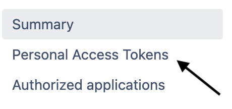 Click Personal Access Tokens