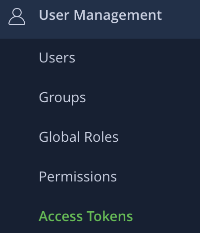 Access Tokens Page