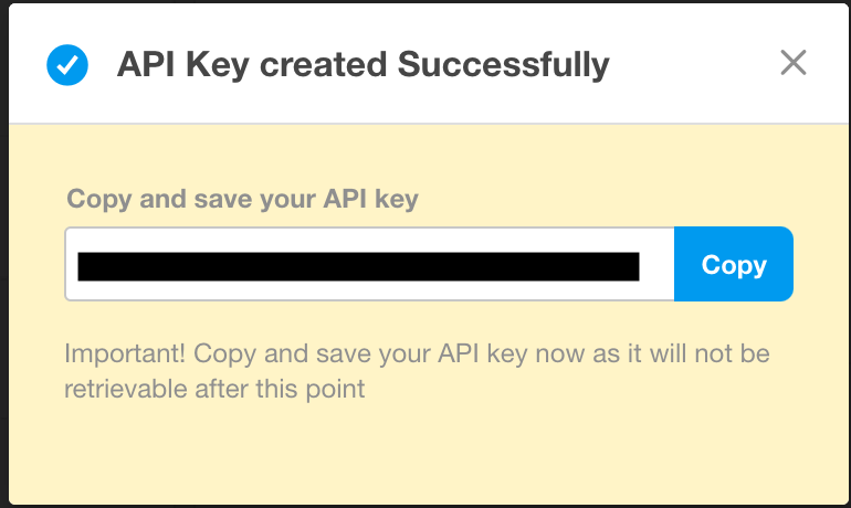 Copy API Key